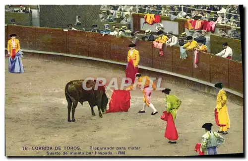 Cartes postales Corrida Course de Taureaux Preparando para matar Suerte de muleta par l&#39espada