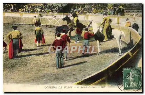 Ansichtskarte AK Corrida Course de Taureaux Suerte de varas