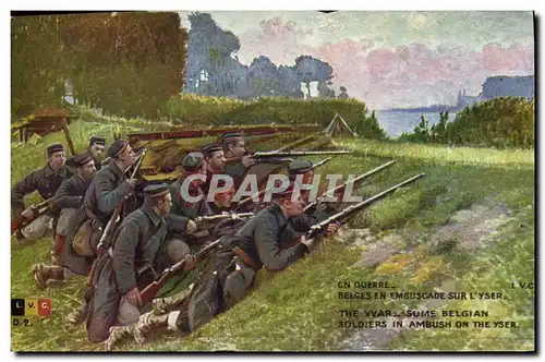 Cartes postales Militaria Belges en embuscade sur l&#39Yser