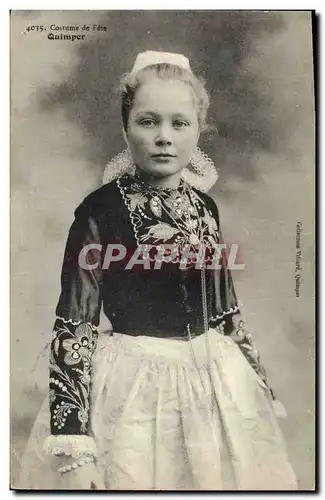 Ansichtskarte AK Folklore Costume de fete Quimper