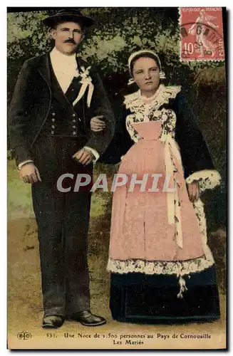 Cartes postales Folklore Une noce de 1500 personnes au Pays de Cornouaille Les Maries Mariage