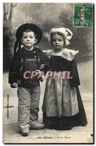 Ansichtskarte AK Folklore Elliant Futurs Epoux Mariage