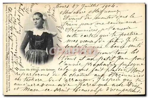 Cartes postales Folklore Jeune fille d&#39Elliant pres Quimper