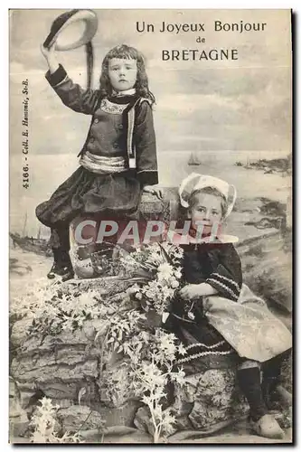 Cartes postales Folklore Enfants Bretagne