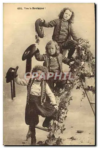 Ansichtskarte AK Folklore Vive la Bretagne Enfants