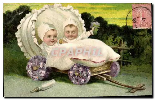 Cartes postales Fantaisie Fleurs Enfants Babes