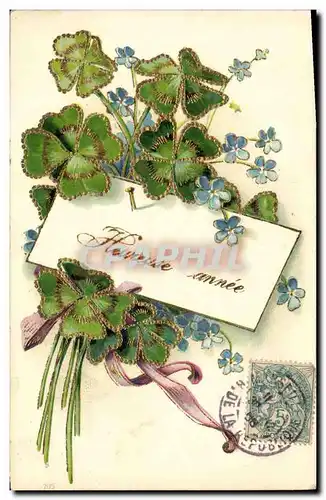 Cartes postales Fantaisie Fleurs Trefles