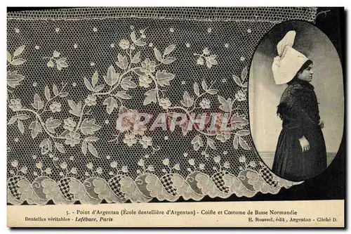 Cartes postales Folklore Dentelle Dentelliere Point d'Argentan Ecole dentelliere d'Argentan Normandie