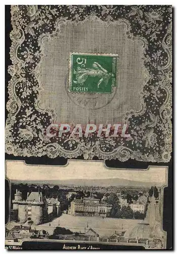 Cartes postales Folklore Dentelle Dentelliere Point d'Alencon Place d'armes