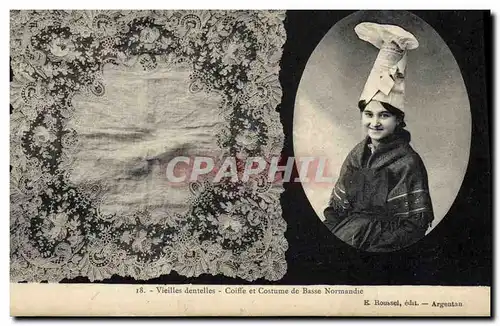 Cartes postales Folklore Dentelle Dentelliere Vieilles dentelles Normandie