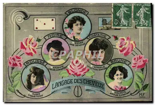 Cartes postales Fantaisie Le langage des chevaux Femmes