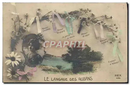 Cartes postales Fantaisie Le langage des rubasns Femme