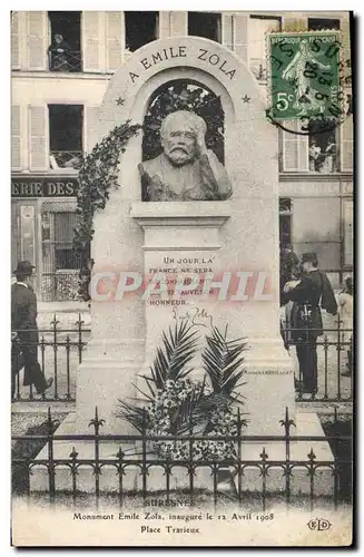 Cartes postales Paris Emile Zola Monument Placet Trarieux