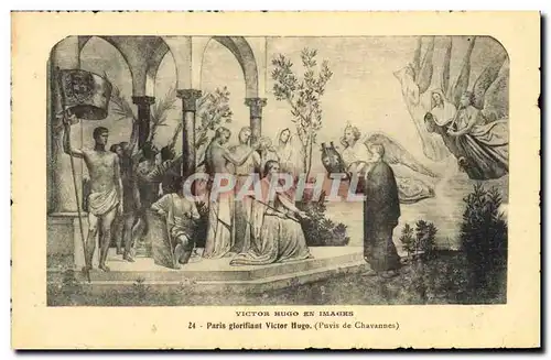 Cartes postales Victor Hugo en images Paris glorifiant Victor Hugo Puvis de Chavannes