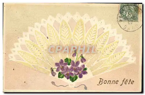 Cartes postales Fantaisie Eventail Fleurs