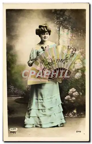 Cartes postales Fantaisie Eventail Femme