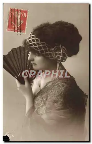 Cartes postales Fantaisie Eventail Femme