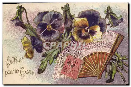 Cartes postales Fantaisie Eventail Fleurs