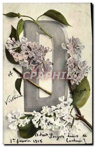 Ansichtskarte AK Fantaisie Fleurs Lettres Lettre D