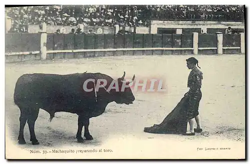 Cartes postales Corrida Course de taureaux Machaquit preparando al toro