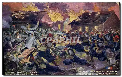 Cartes postales Militaria Bataille de la Marne Les Turcos a Germigny L&#39Eveque