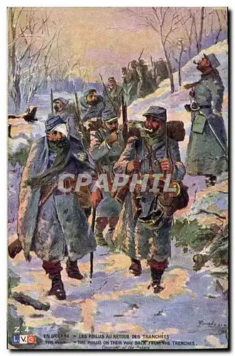 Cartes postales Militaria Les poilus au retour des tranchees