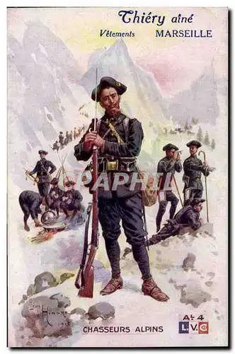 Cartes postales Militaria Chasseurs Alpins