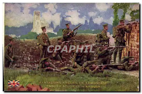 Cartes postales Militaria Fantassins Anglais en embuscade