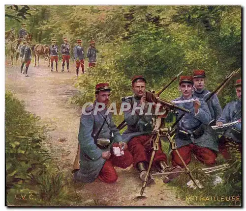 Cartes postales Militaria La mitrailleuse