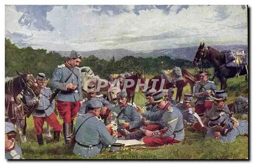 Cartes postales Militaria Une bonne partie Jeu de cartes