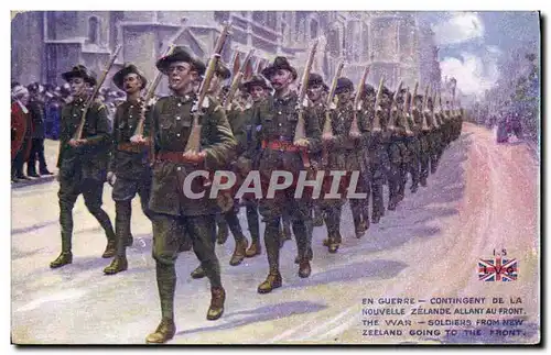 Cartes postales Militaria Contingent de la Nouvelle Zelande allant au front
