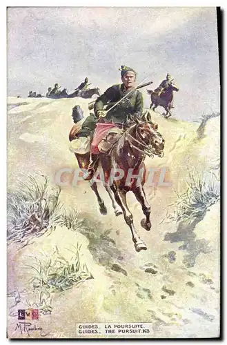 Cartes postales Militaria Guides La poursuite