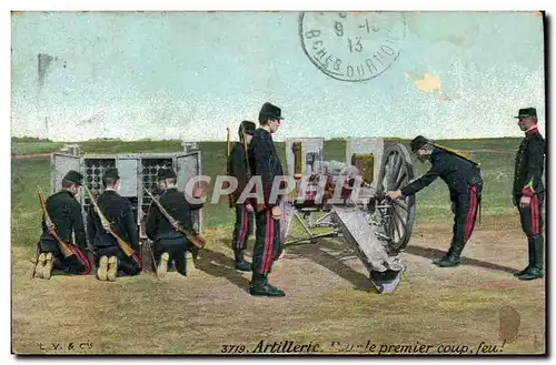 Cartes postales Militaria Artillerie Pour le premier Coup Feu !