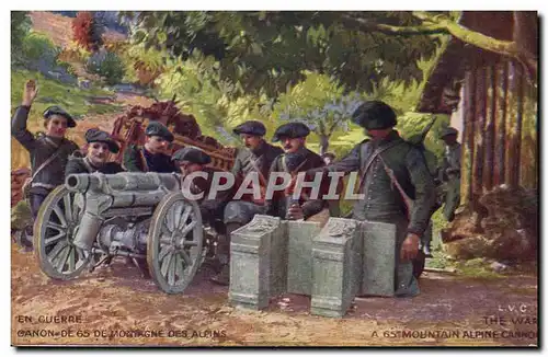 Cartes postales Militaria Canon de 65 de montagne des Alpins