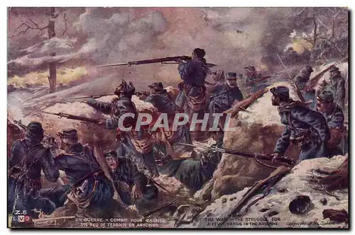 Cartes postales Militaria Combat pour gagner un peu de terrain en Argonne