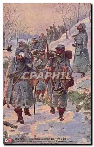 Cartes postales Militaria Les poilus au retour des tranchees