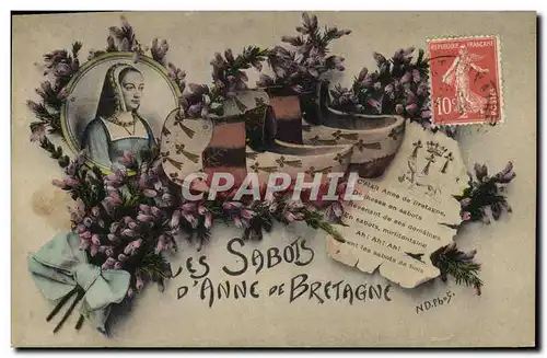 Cartes postales Folklore Les sabots de Bretagne Femme