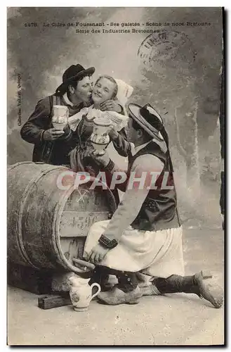 Ansichtskarte AK Folklore Le cidre de Fouesnant Ses gaietes Scene de noce bretonne Mariage