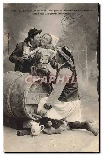 Cartes postales Folklore Le cidre de Fouesnant Ses gaietes Scene de noce bretonne Mariage