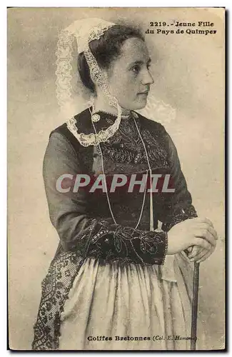 Cartes postales Folklore Jeune fille du Pays de Quimper