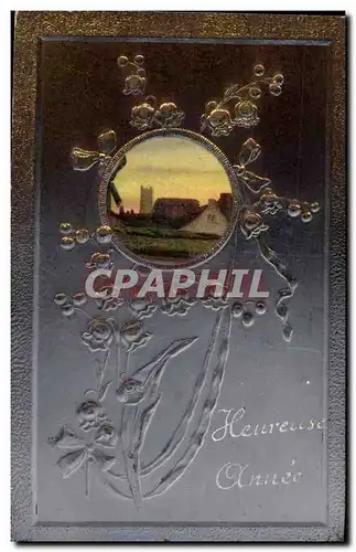 Cartes postales Fantaisie Fleurs (carte dor�e)