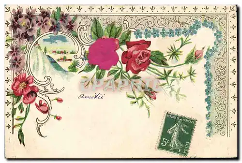 Cartes postales Fantaisie Fleurs