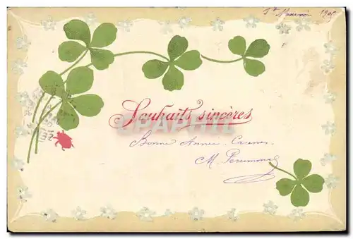 Cartes postales Fantaisie Fleurs Trefles