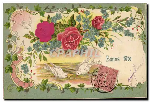 Cartes postales Fantaisie Fleurs Colombes