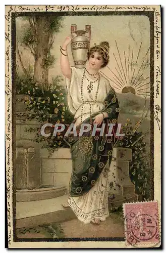 Cartes postales Fantaisie Fleurs Femme