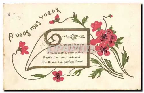 Cartes postales Fantaisie Fleurs