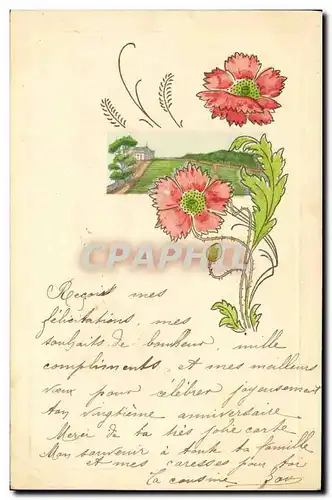 Cartes postales Fantaisie Fleurs