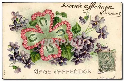 Cartes postales Fantaisie Fleurs Fer a cheval