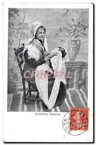 Cartes postales Folklore Dentelle Dentelliere flamande