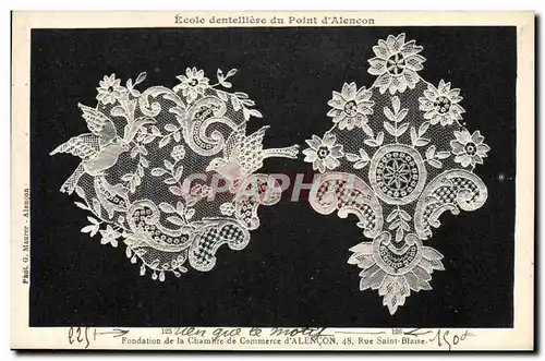 Cartes postales Folklore Dentelle Dentelliere Ecole dentelliere du Point D'Alencon